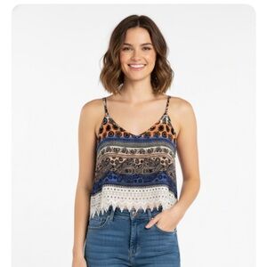 L.A. HEARTS Crop Tank Top, Size S, Multi-color